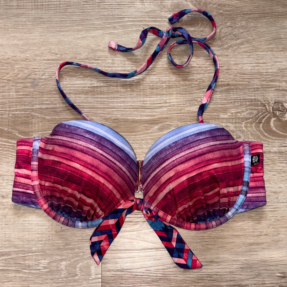 La Vie En Rose Aqua Strapless Bikini Top